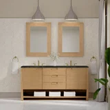 Solene 72" Double Vanity, Seaside Oak, w/ 3 CM Phantome Eclos Top