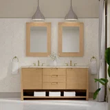 Solene 72" Double Vanity, Seaside Oak, w/ 3 CM Tajnar Eclos Top
