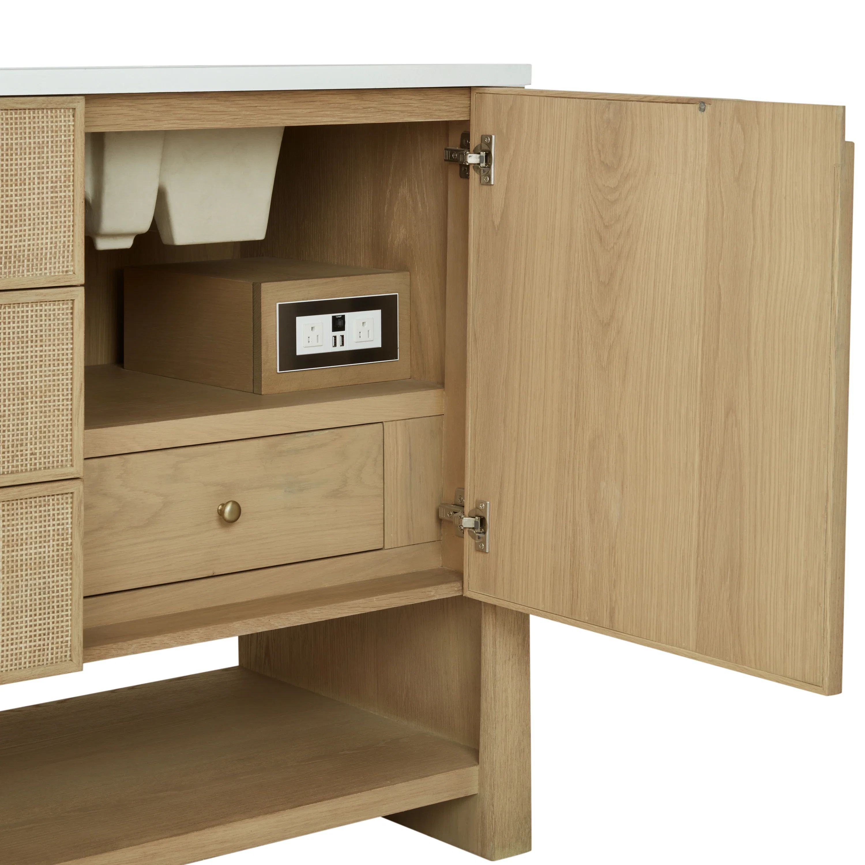 Solene 72" Double Vanity, Seaside Oak
