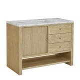 Marigot 48" Single Vanity, Sunwashed Oak w/ 3 CM Carrara White Marble Top