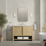 Marigot 48" Single Vanity, Sunwashed Oak w/ 3 CM Carrara White Marble Top