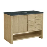 Marigot 48" Single Vanity, Sunwashed Oak w/ 3 CM Charcoal Soapstone Silestone Top