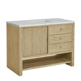 Marigot 48" Single Vanity, Sunwashed Oak w/ 3 CM Ethereal Noctis Silestone Top