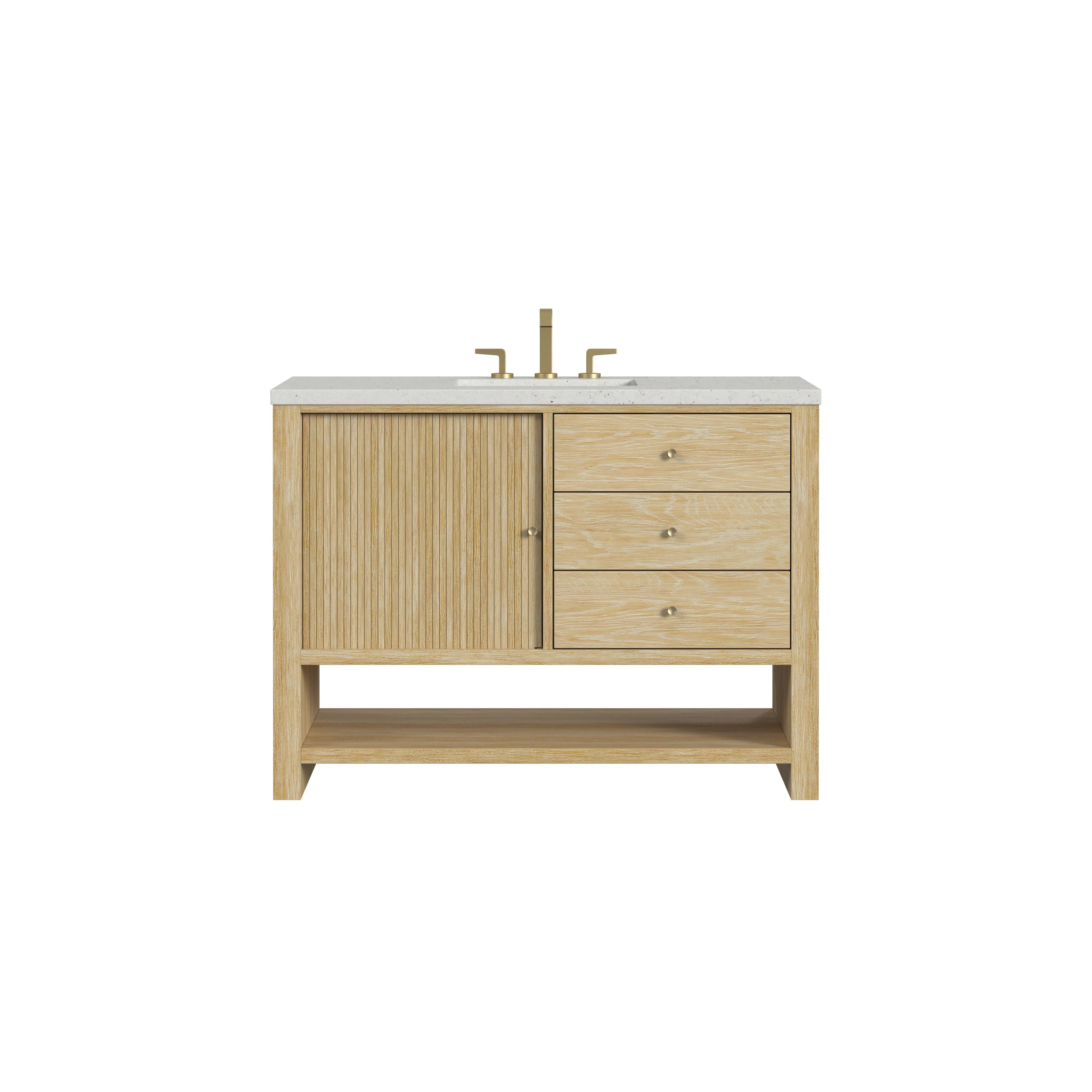 Marigot 48" Single Vanity, Sunwashed Oak w/ 3 CM Lime Delight Silestone Top