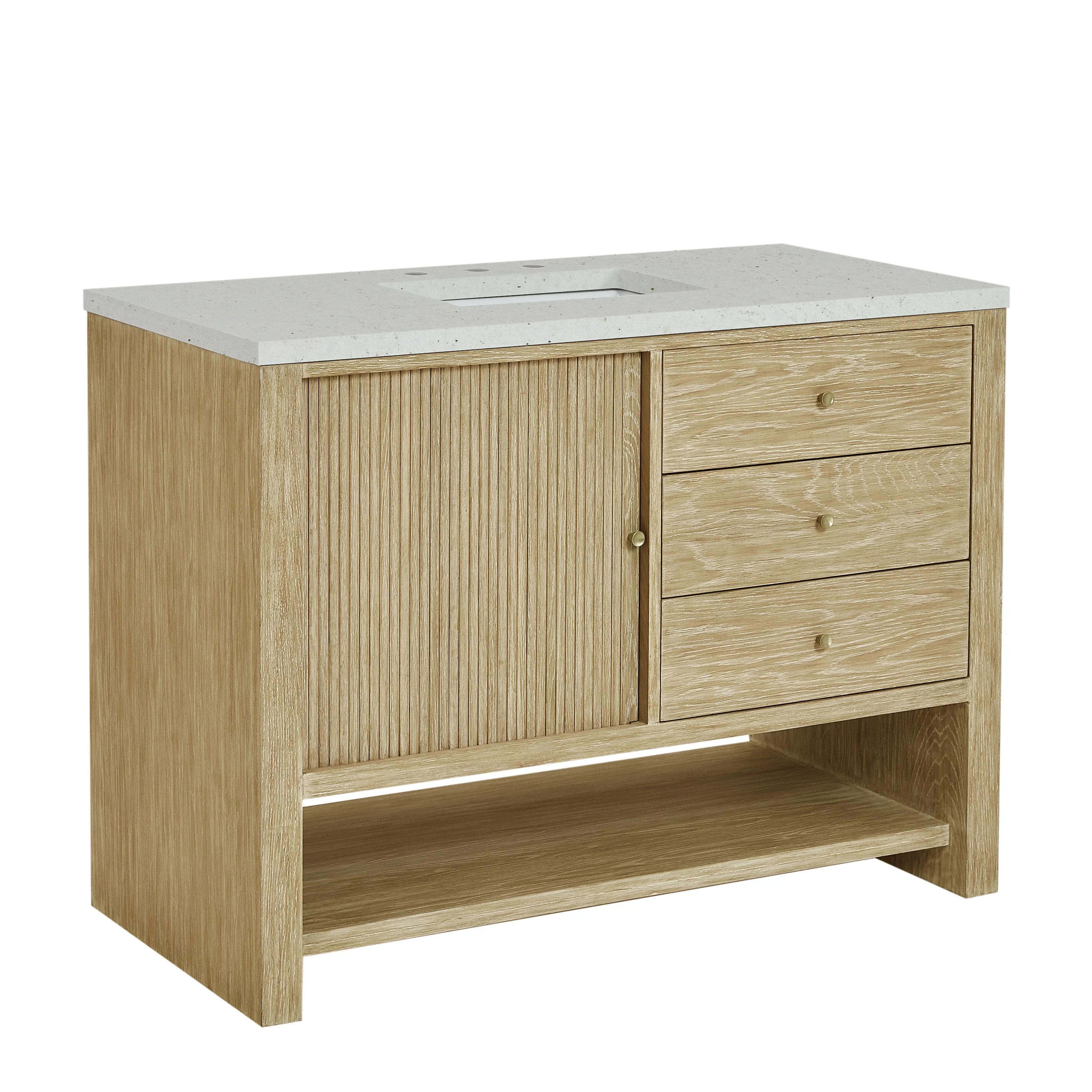 Marigot 48" Single Vanity, Sunwashed Oak w/ 3 CM Lime Delight Silestone Top