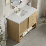 Marigot 48" Single Vanity, Sunwashed Oak w/ 3 CM Lime Delight Silestone Top