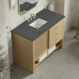 Marigot 48" Single Vanity, Sunwashed Oak w/ 3 CM Parisien Bleu Silestone Top