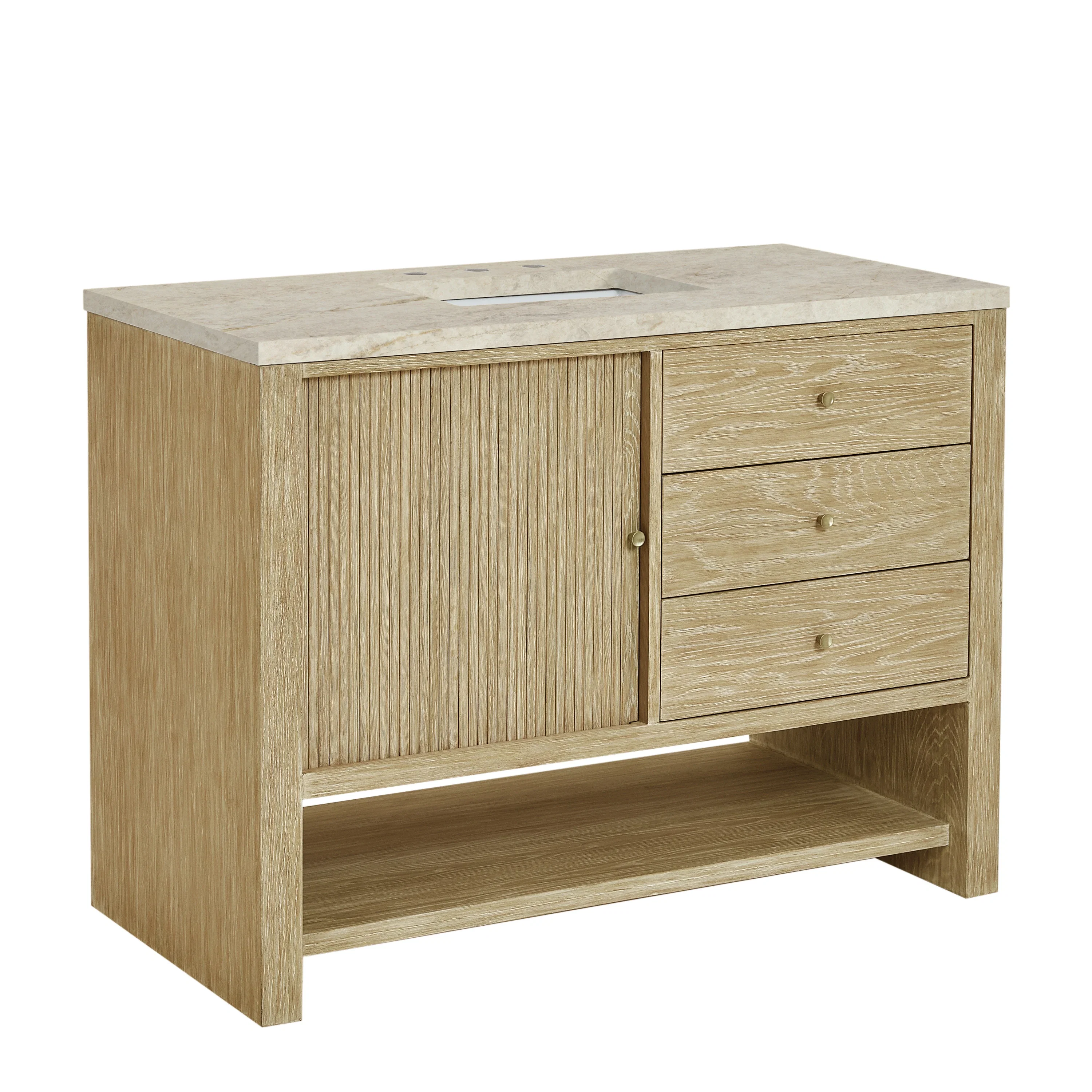 Marigot 48" Single Vanity, Sunwashed Oak, w/ 3 CM Tajnar Eclos Top