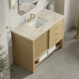 Marigot 48" Single Vanity, Sunwashed Oak, w/ 3 CM Tajnar Eclos Top