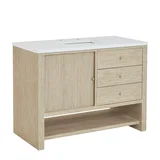 Marigot 48" Single Vanity, Sunwashed Oak w/ 3 CM White Zeus Silestone Top