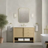 Marigot 48" Single Vanity, Sunwashed Oak w/ 3 CM White Zeus Silestone Top