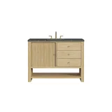 Marigot 48" Single Vanity, Sunwashed Oak w/ 3 CM Parisien Bleu Silestone Top w/ FreePower Wireless Charger