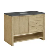 Marigot 48" Single Vanity, Sunwashed Oak w/ 3 CM Parisien Bleu Silestone Top w/ FreePower Wireless Charger