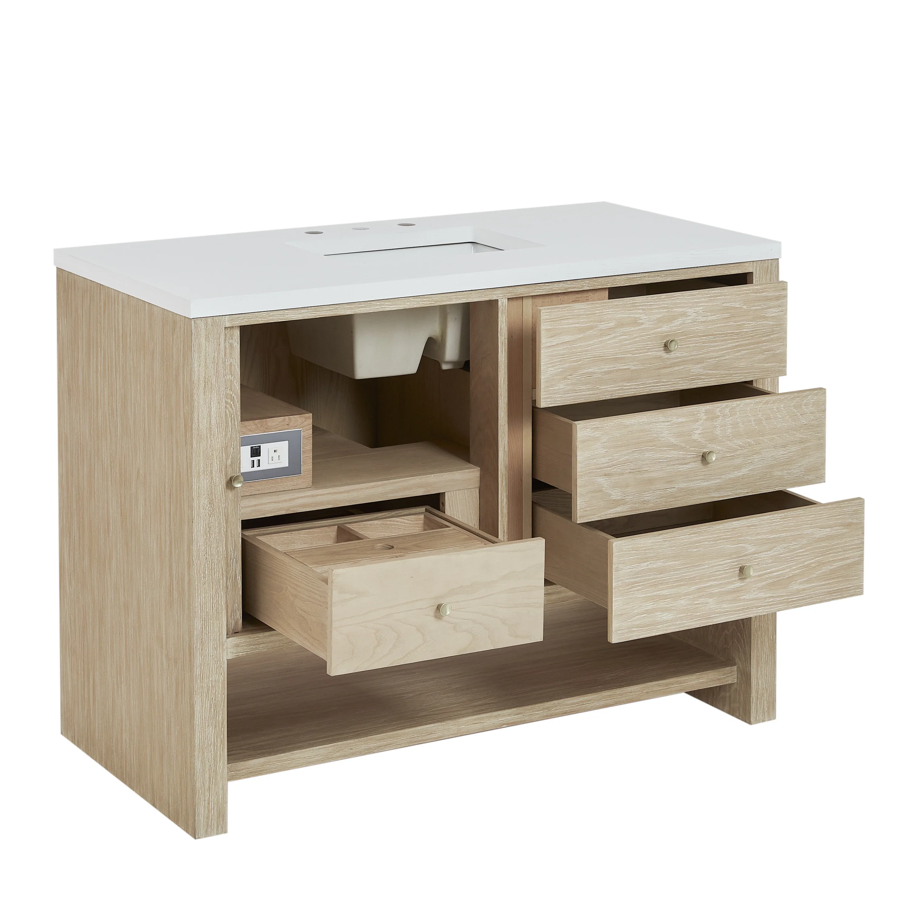 Marigot 48" Single Vanity, Sunwashed Oak