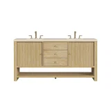 Marigot 72" Double Vanity, Sunwashed Oak w/ 3 CM Eternal Marfil Silestone Top