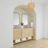 Marigot 72" Double Vanity, Sunwashed Oak w/ 3 CM Eternal Marfil Silestone Top