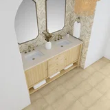 Marigot 72" Double Vanity, Sunwashed Oak w/ 3 CM Eternal Marfil Silestone Top