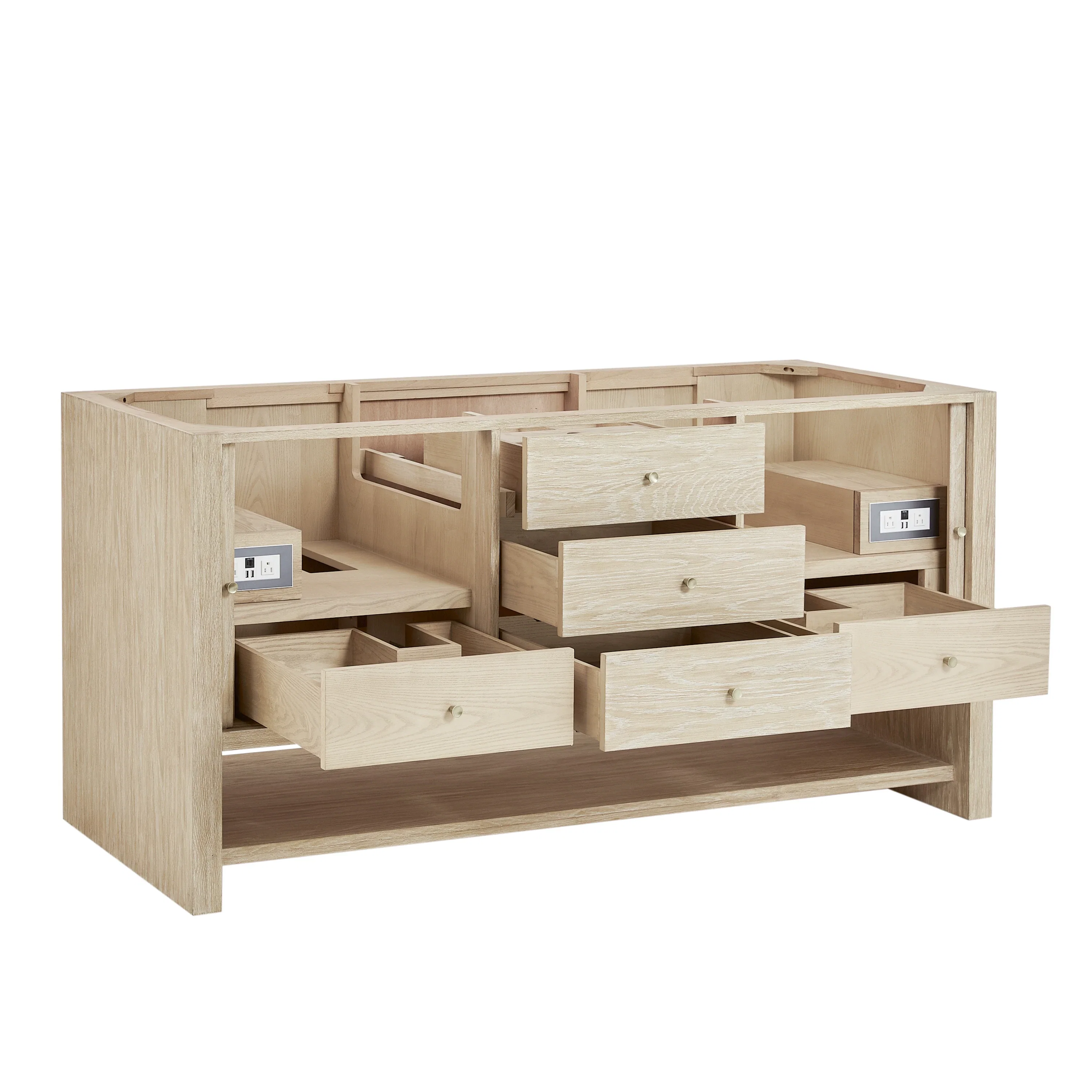 Marigot 72" Double Vanity, Sunwashed Oak w/ 3 CM Ethereal Noctis Silestone Top