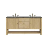 Marigot 72" Double Vanity, Sunwashed Oak w/ 3 CM Parisien Bleu Silestone Top