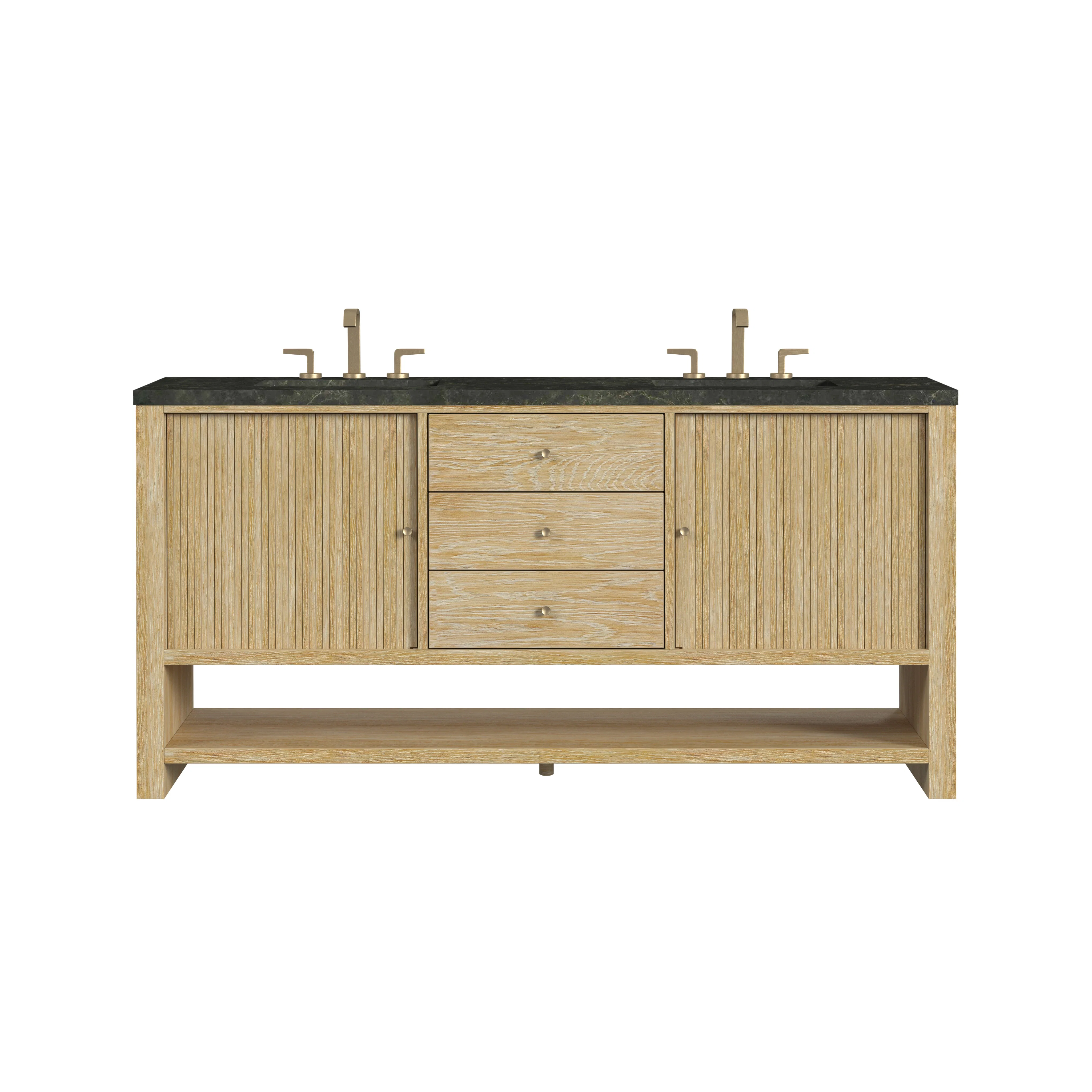 Marigot 72" Double Vanity, Sunwashed Oak, w/ 3 CM Phantome Eclos Top