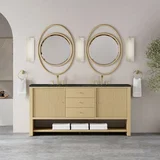 Marigot 72" Double Vanity, Sunwashed Oak, w/ 3 CM Phantome Eclos Top
