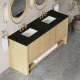 Marigot 72" Double Vanity, Sunwashed Oak, w/ 3 CM Phantome Eclos Top