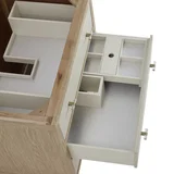Celeste 36" Single Vanity, Sunwashed Oak with Embossed Shagreen w/ Single Hole 3 CM White Zeus Silestone Top & Backsplash