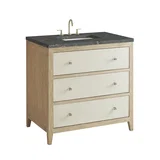 Celeste 36" Single Vanity, Sunwashed Oak with Embossed Shagreen w/ 3 CM Parisien Bleu Silestone Top
