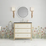 Celeste 36" Single Vanity, Sunwashed Oak with Embossed Shagreen w/ 3 CM Parisien Bleu Silestone Top