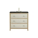 Celeste 36" Single Vanity, Sunwashed Oak with Embossed Shagreen, w/ 3 CM Phantome Eclos Top