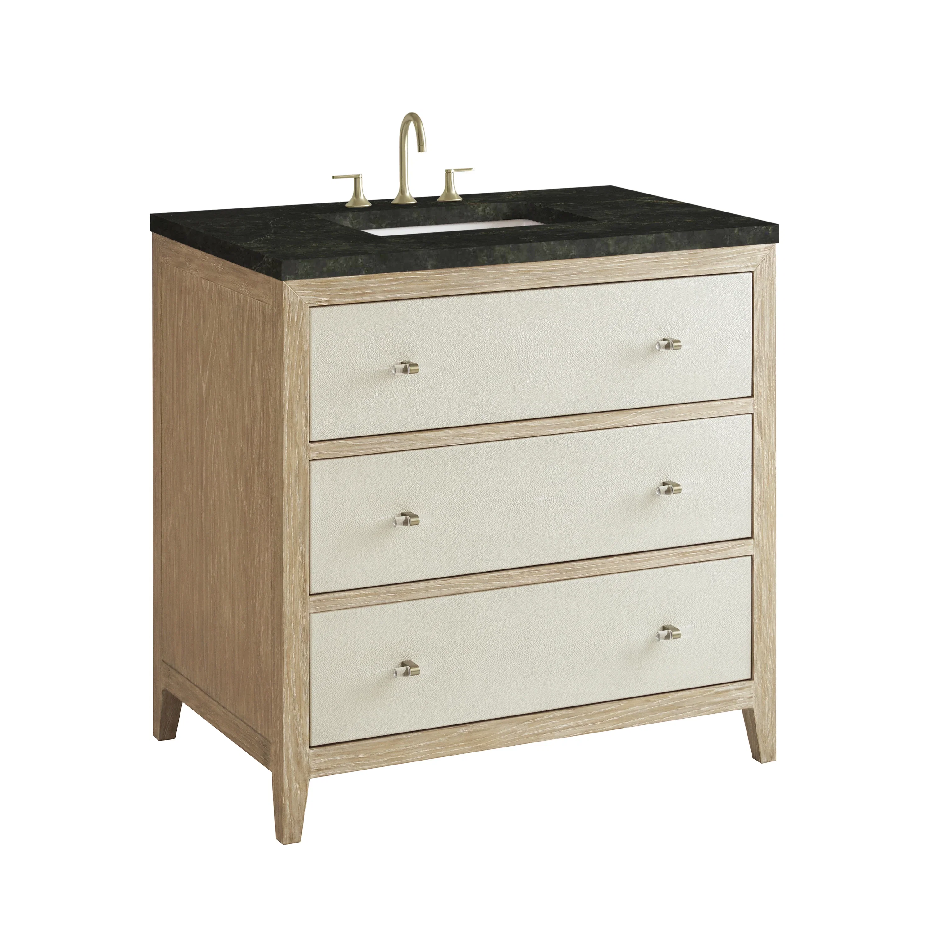 Celeste 36" Single Vanity, Sunwashed Oak with Embossed Shagreen, w/ 3 CM Phantome Eclos Top