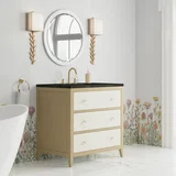 Celeste 36" Single Vanity, Sunwashed Oak with Embossed Shagreen, w/ 3 CM Phantome Eclos Top