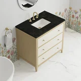 Celeste 36" Single Vanity, Sunwashed Oak with Embossed Shagreen, w/ 3 CM Phantome Eclos Top