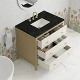 Celeste 36" Single Vanity, Sunwashed Oak with Embossed Shagreen, w/ 3 CM Phantome Eclos Top