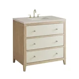 Celeste 36" Single Vanity, Sunwashed Oak with Embossed Shagreen, w/ 3 CM Siberian Silestone Top