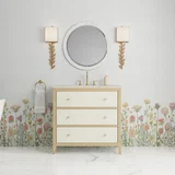 Celeste 36" Single Vanity, Sunwashed Oak with Embossed Shagreen, w/ 3 CM Siberian Silestone Top