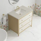 Celeste 36" Single Vanity, Sunwashed Oak with Embossed Shagreen, w/ 3 CM Siberian Silestone Top