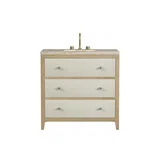 Celeste 36" Single Vanity, Sunwashed Oak with Embossed Shagreen, w/ 3 CM Tajnar Eclos Top