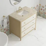 Celeste 36" Single Vanity, Sunwashed Oak with Embossed Shagreen, w/ 3 CM Tajnar Eclos Top