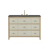 Celeste 48" Single Vanity, Sunwashed Oak with Embossed Shagreen w/ 3 CM Parisien Bleu Silestone Top