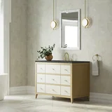 Celeste 48" Single Vanity, Sunwashed Oak with Embossed Shagreen w/ 3 CM Parisien Bleu Silestone Top
