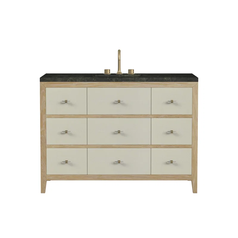 Celeste 48" Single Vanity, Sunwashed Oak with Embossed Shagreen, w/ 3 CM Phantome Eclos Top
