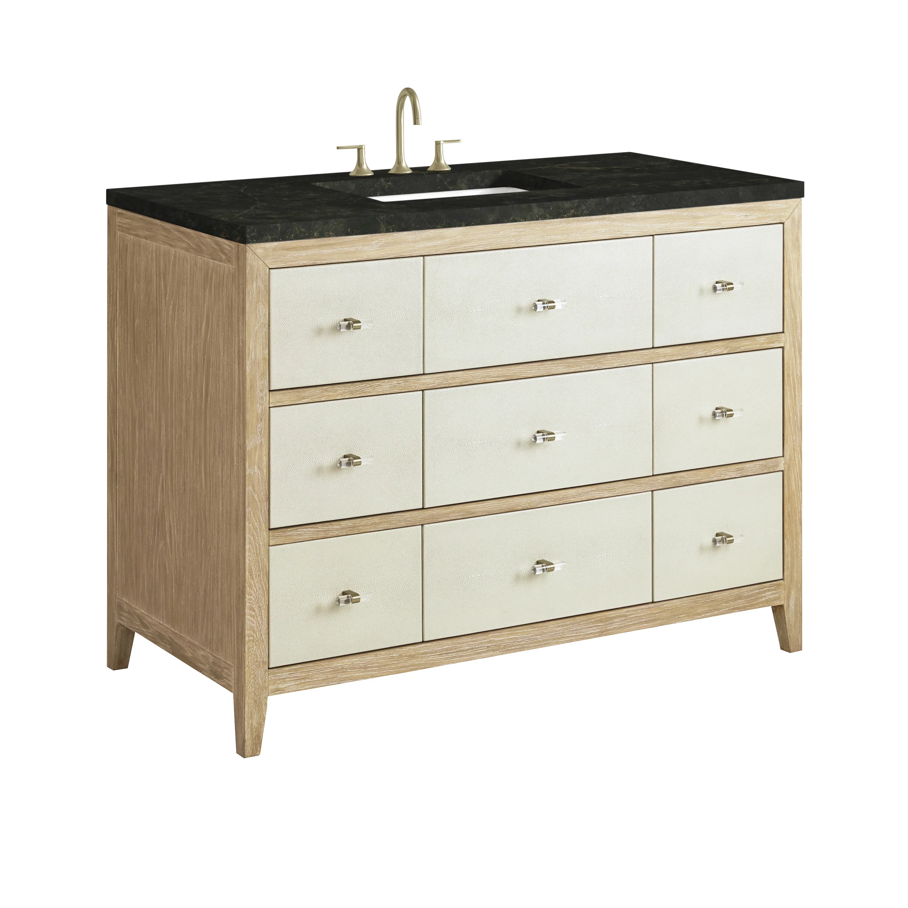 Celeste 48" Single Vanity, Sunwashed Oak with Embossed Shagreen, w/ 3 CM Phantome Eclos Top