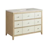 Celeste 48" Single Vanity, Sunwashed Oak with Embossed Shagreen, w/ 3 CM Siberian Silestone Top