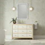 Celeste 48" Single Vanity, Sunwashed Oak with Embossed Shagreen, w/ 3 CM Siberian Silestone Top