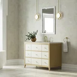 Celeste 48" Single Vanity, Sunwashed Oak with Embossed Shagreen, w/ 3 CM Siberian Silestone Top