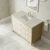 Celeste 48" Single Vanity, Sunwashed Oak with Embossed Shagreen, w/ 3 CM Siberian Silestone Top