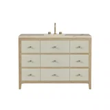Celeste 48" Single Vanity, Sunwashed Oak with Embossed Shagreen, w/ 3 CM Tajnar Eclos Top