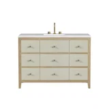Celeste 48" Single Vanity, Sunwashed Oak with Embossed Shagreen w/ 3 CM White Zeus Silestone Top