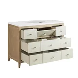 Celeste 48" Single Vanity, Sunwashed Oak with Embossed Shagreen w/ 3 CM White Zeus Silestone Top